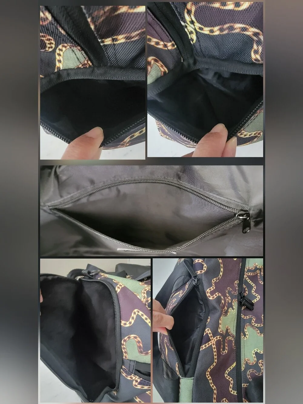 Sprayground Gold Chain Camo Duffle Bag 20
